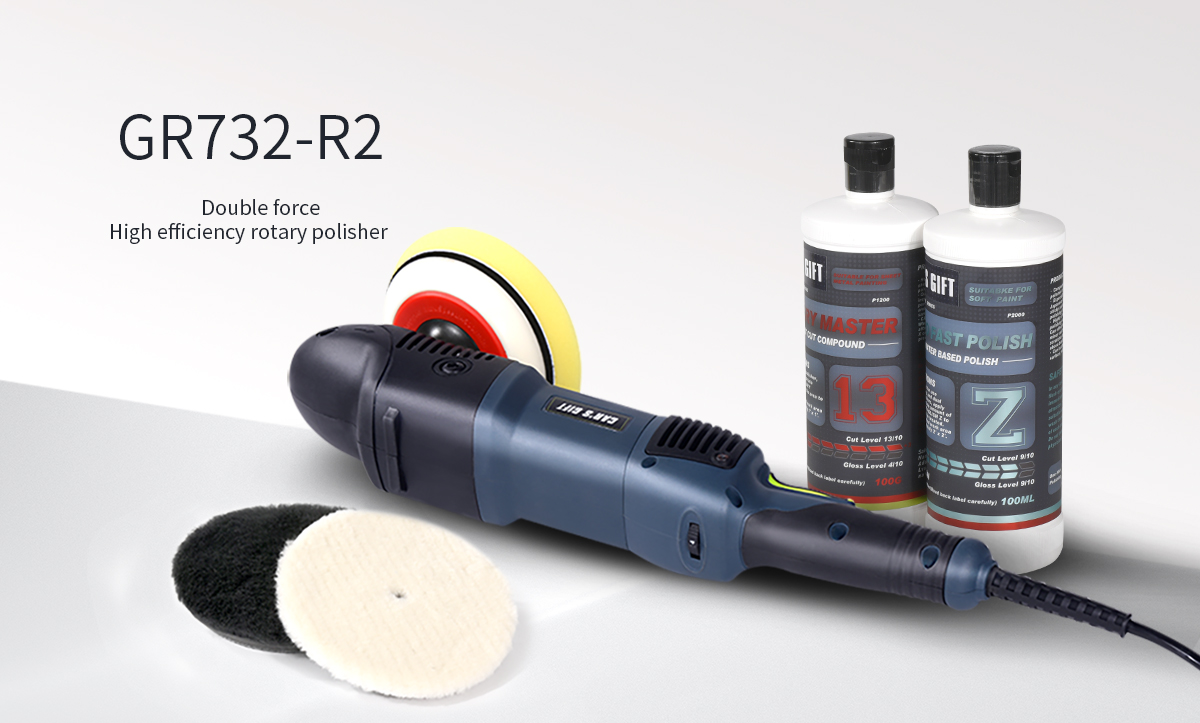 Car Polishing Kit with Rotary Polisher and Buffing Pads